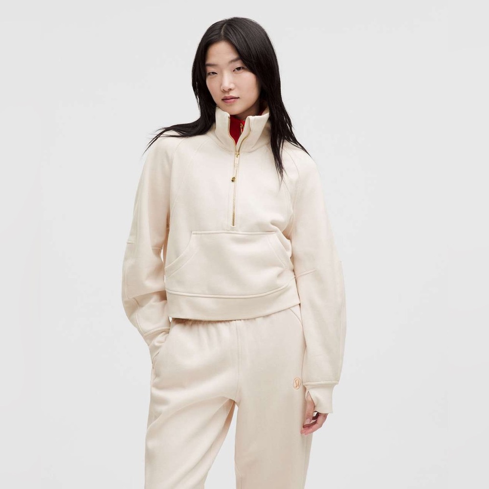 Lululemon Lunar New Year Scuba Oversized Funnel-Neck Half Zip Light Ivory